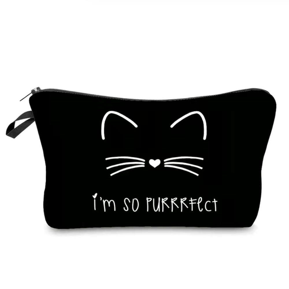 “I’m So Purrrfect” Cat Cosmetic Bag